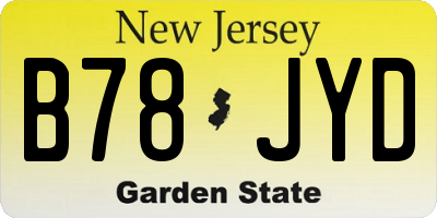 NJ license plate B78JYD