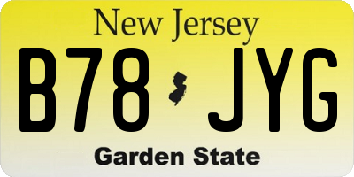 NJ license plate B78JYG
