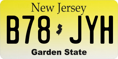 NJ license plate B78JYH