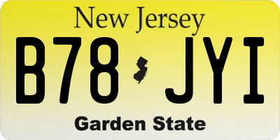 NJ license plate B78JYI