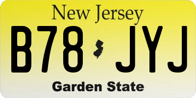 NJ license plate B78JYJ