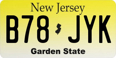 NJ license plate B78JYK