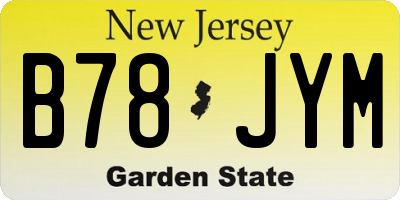 NJ license plate B78JYM