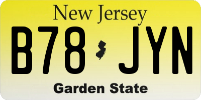 NJ license plate B78JYN