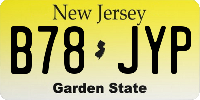 NJ license plate B78JYP