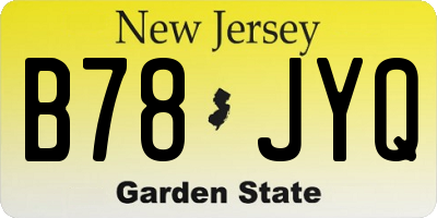 NJ license plate B78JYQ