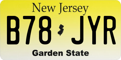 NJ license plate B78JYR