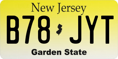 NJ license plate B78JYT