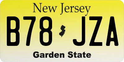 NJ license plate B78JZA