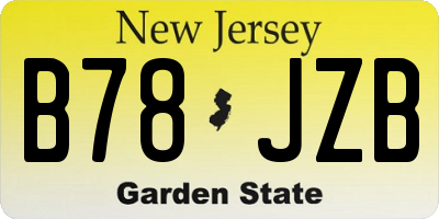 NJ license plate B78JZB