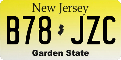 NJ license plate B78JZC