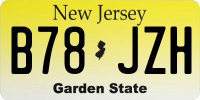 NJ license plate B78JZH