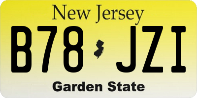 NJ license plate B78JZI