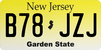 NJ license plate B78JZJ