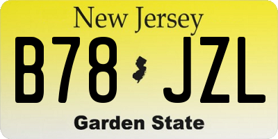 NJ license plate B78JZL