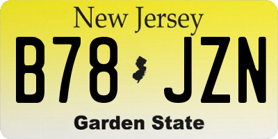 NJ license plate B78JZN