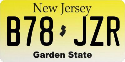 NJ license plate B78JZR
