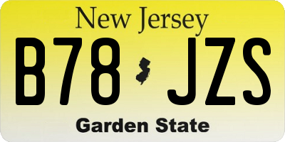 NJ license plate B78JZS