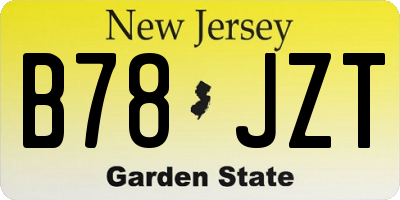 NJ license plate B78JZT