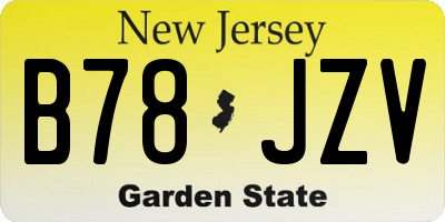 NJ license plate B78JZV