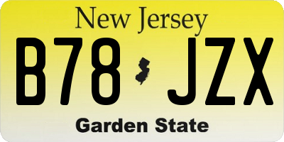 NJ license plate B78JZX