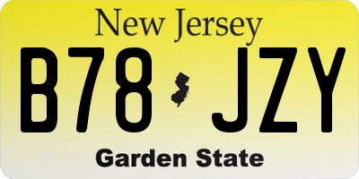 NJ license plate B78JZY