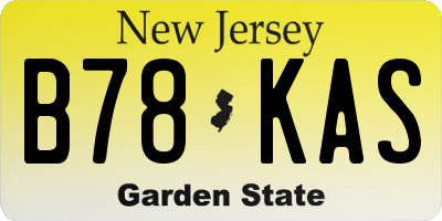 NJ license plate B78KAS