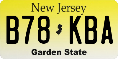 NJ license plate B78KBA