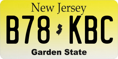NJ license plate B78KBC