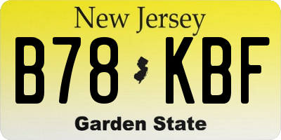 NJ license plate B78KBF