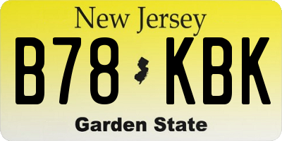 NJ license plate B78KBK