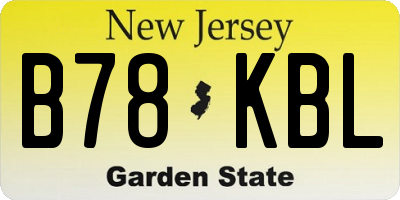 NJ license plate B78KBL