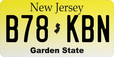 NJ license plate B78KBN