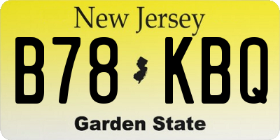 NJ license plate B78KBQ