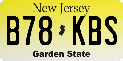 NJ license plate B78KBS