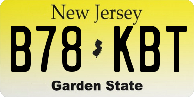 NJ license plate B78KBT