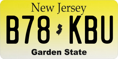 NJ license plate B78KBU