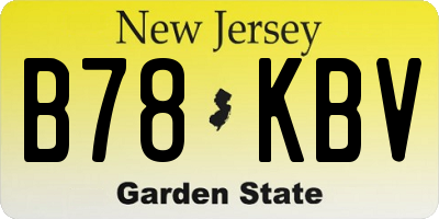 NJ license plate B78KBV
