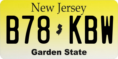 NJ license plate B78KBW