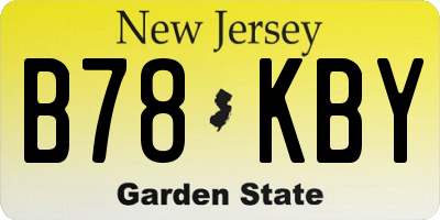 NJ license plate B78KBY