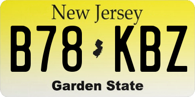 NJ license plate B78KBZ