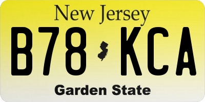 NJ license plate B78KCA