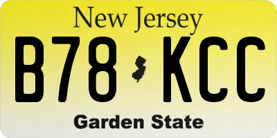 NJ license plate B78KCC