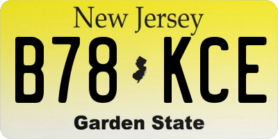 NJ license plate B78KCE
