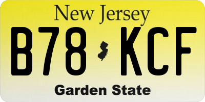 NJ license plate B78KCF