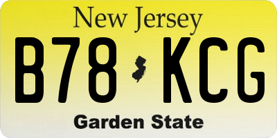 NJ license plate B78KCG