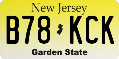 NJ license plate B78KCK