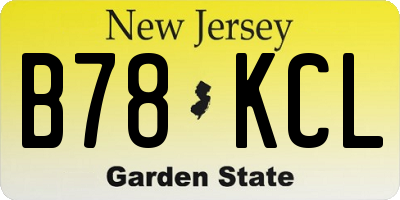 NJ license plate B78KCL
