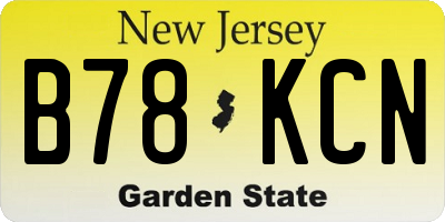 NJ license plate B78KCN