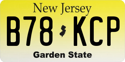 NJ license plate B78KCP